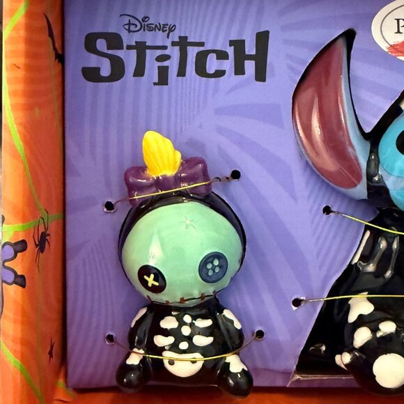 Disney Halloween Stitch &‎ Scrump Skeleton Ceramic Salt & Pepper Shaker Set: New - Picture 6 of 7